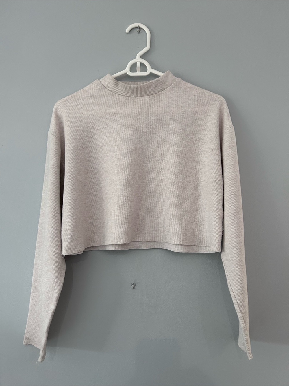 Pull&Bear cropped micro-ribbed sweater